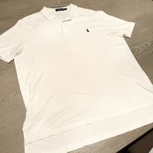 White Polo Ralph Lauren soft jersey polo classic fit player logo in navy XL